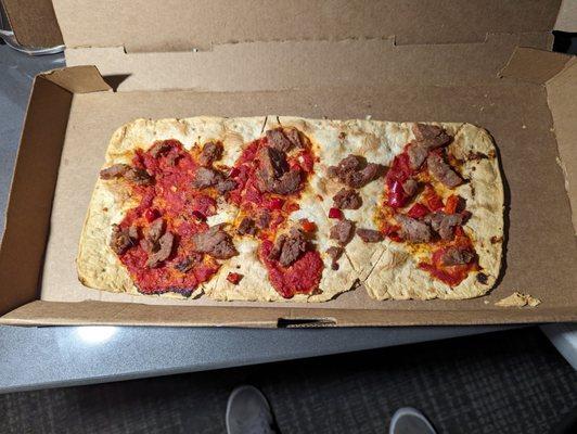 This was the $16 Sausage flatbread.