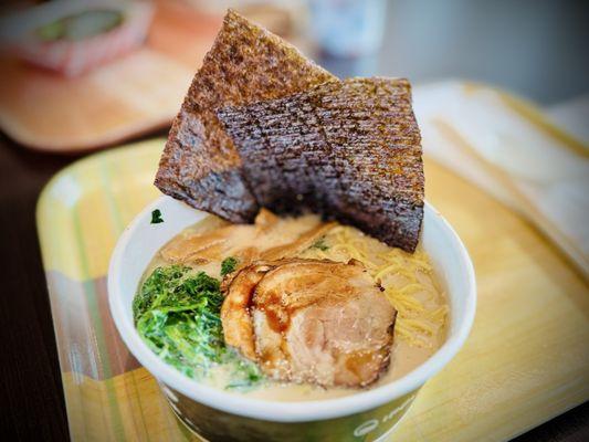 Shiro-Obi Ramen (swapped out chicken chashu for pork chashu and add nori)