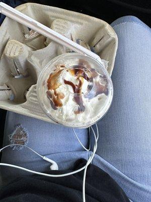 Chocolate and caramel drizzle