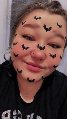 Nose piercings, selfie