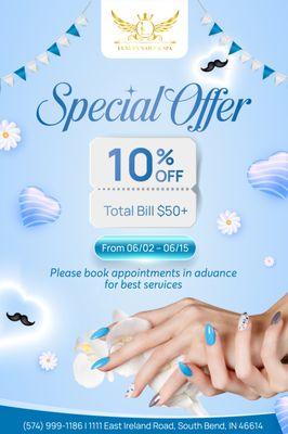 SPECIAL OFFER YOU CAN'T MISS!
10% OFF Total Bill $50+
Valid from 06/02/2025 - 06/15/2025