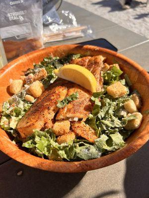 Blackened white fish salad