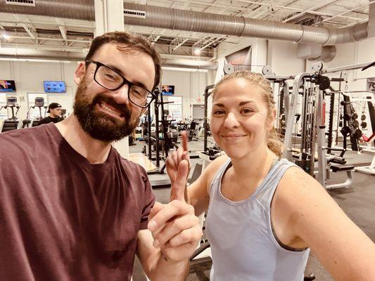 My wife and I on BACK day