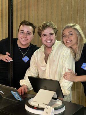 Our owner, Zach (Middle), followed by two other members of the Fit Grill team.