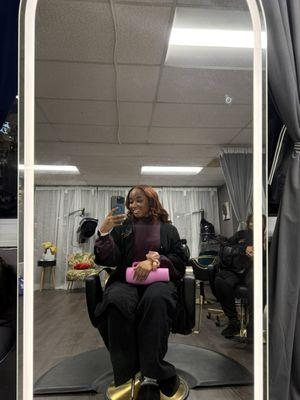 Silk press, haircut, fresh color