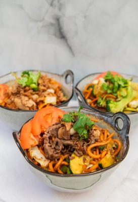 Protein choice of tofu, beef,chicken and or pork