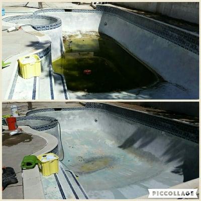 After this pool sat empty for 2 years we cleaned it up and did multiple repairs on the equipment to get it ready to be replastered.