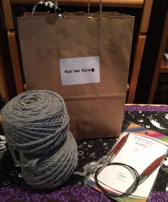 Everything I need to make a quick cowl. Love the super-soft baby alpaca yarn!
