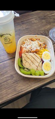 chicken meal box and jasmine green tea