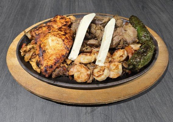 Steak, Chicken and Shrimp Parrillada