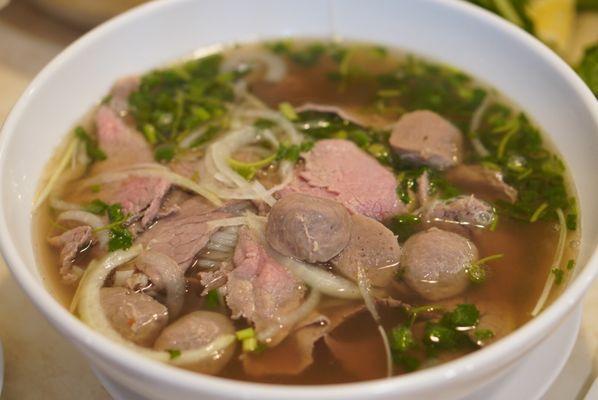 Super bowl size pho with 3 choice meats $25.99 good for two people *10/27/24