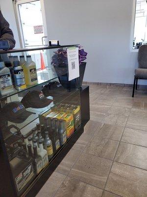 Oil Changers display case.