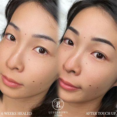 A beautiful soft Ombré Powder Brows transformation