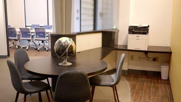 The Reception Table & Printing Area