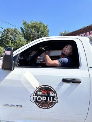 If this is your employee he needs to be fired. He is disrespectful and incompetent, causes damage to cars.