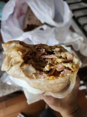Ham breakfast burrito. Awesome.