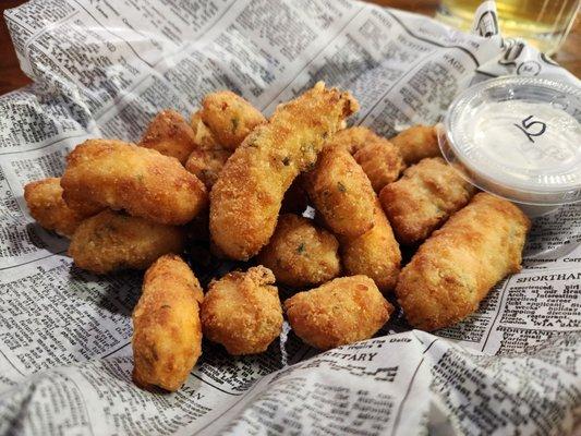 The garlic cheese curds are one of the best appetizers in the area.