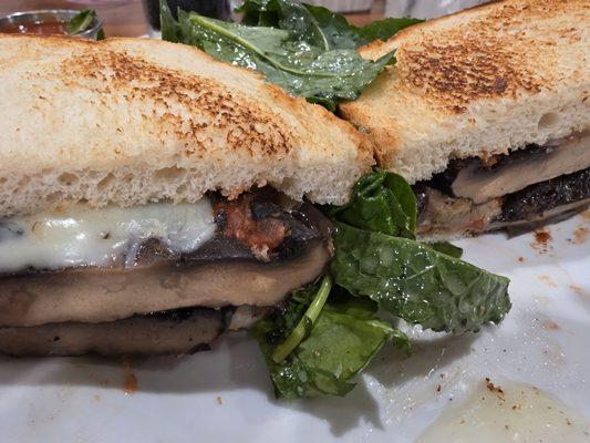 Portobello vegetarian sandwich with cheese