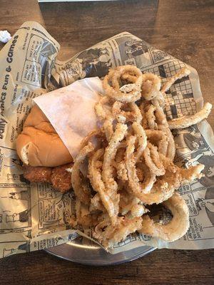 "The Wingman" Buffalo fried chicken sandwich.