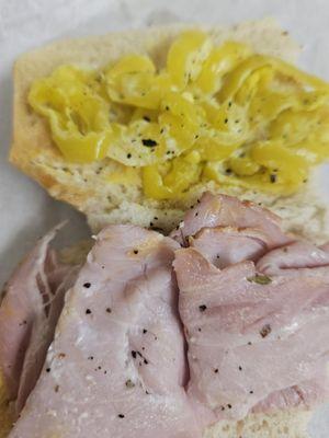 Ham and pepper sandwich