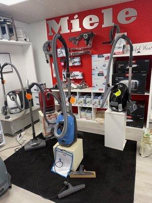 Large selection of Miele vacuums, accessories and bags.