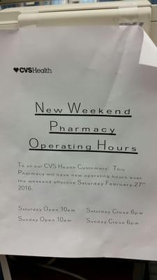 New weekend hours!