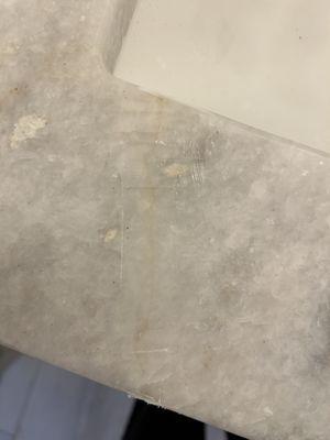 Yellowish line is the crack