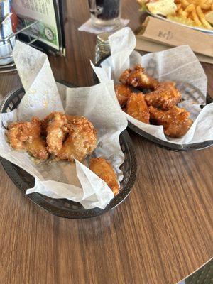 Wings in 2 flavors of sauce