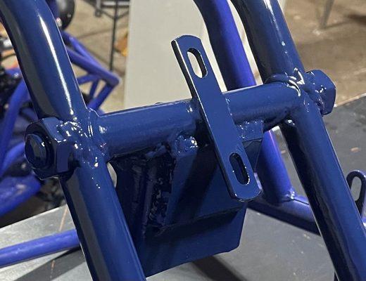 After an hour of redesign a 3/4" bolt was added as a weld backer through the pipe. Found best paint match.