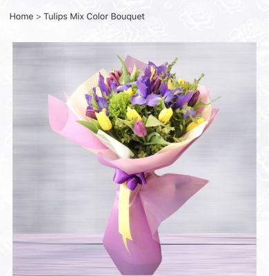 The bouquet that is shown in their website