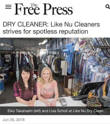 LikeNu Cleaner has been voted Best Cleaners in town