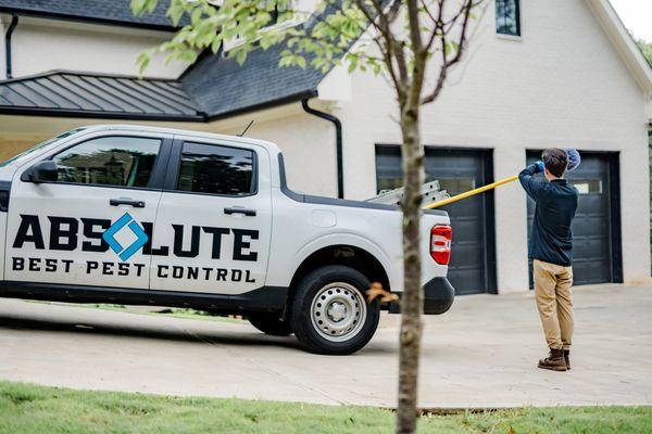 Pest Control Service in Alpharetta. Our experts prepare their equipment for spider web removal and wasp nest removal up to 30 ft