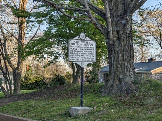 Greenbrier Military School Historical Marker
