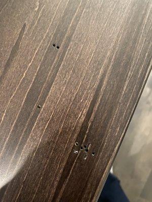 Table arrived with 50+ holes!