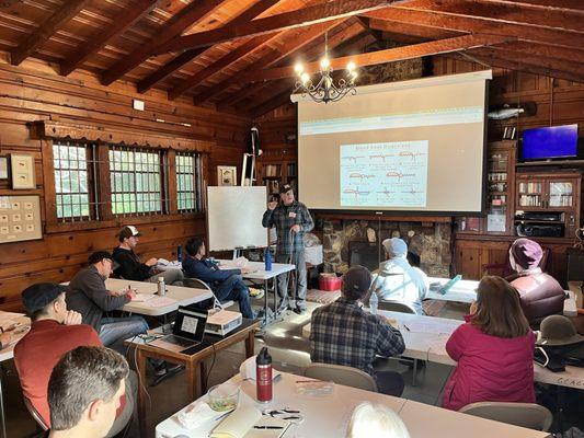 Knot tying class at the lodge