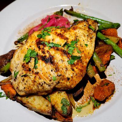 Grilled Chicken Over Vegetables