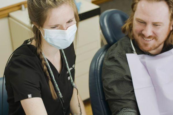 Dr. Pitz with patient