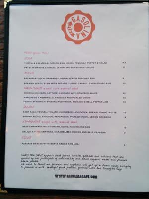 Menu front