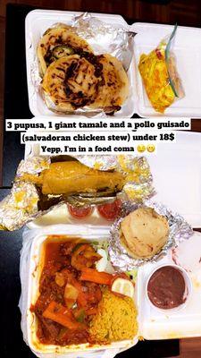 Tamales, papusas and a dinner plate