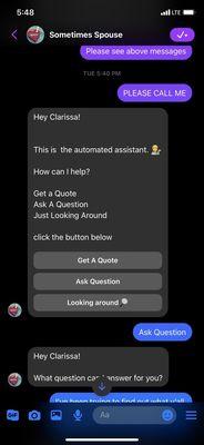 Ignoring my measages