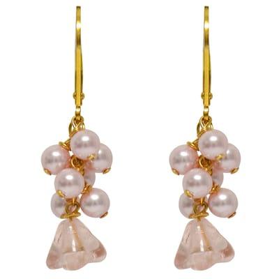 Hypoallergenic cascade dangle earrings with Swarovski elements on 14/20 Gold Filled leverbacks by Minigems.