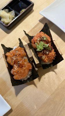 Salmon sesame & spicy tuna