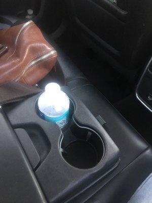 This is the used water bottle the driver had in the car for me...disgusting