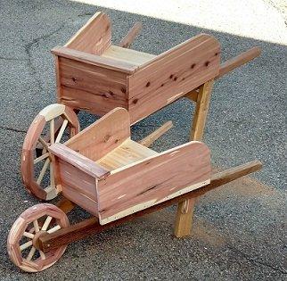 Exotic Cedar Wheelbarrows Made right at our store Large - 56 long _ Med - 42 in. long