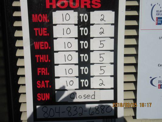 Shop Hours