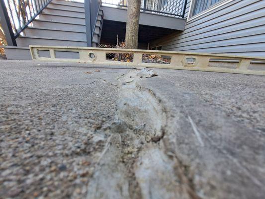 Another angle of the uneven slabs.