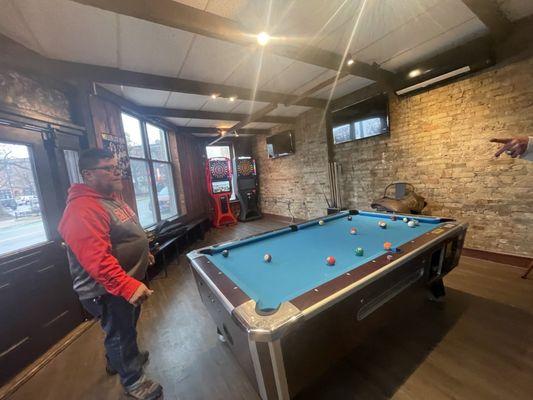 Pool room.