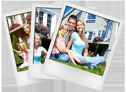 Family Outside their Newly Painted Home