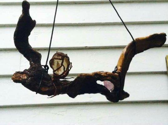 Drifrwood & Gemstone 'Forest Mask I'