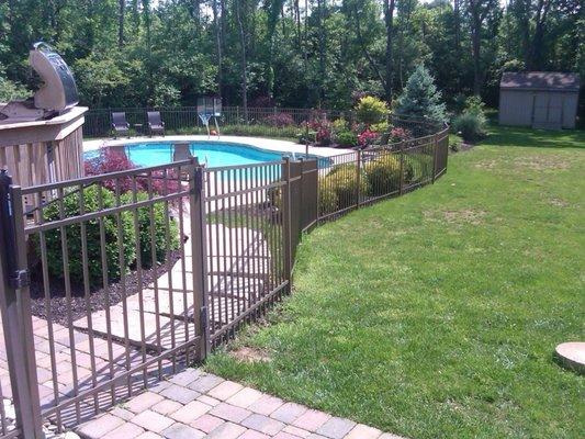 Aluminum Fence around a swimming pool by Dixie Fence in Dayton, OH